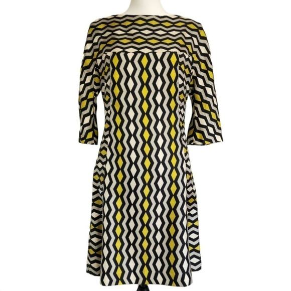 MILLY of New York Silk Retro Mod Shift‎ Dress Size 6 - Picture 1 of 7